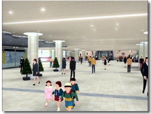画像：新宿駅東西自由通路のイメージ図