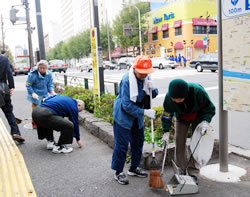 写真：道路の清掃活動