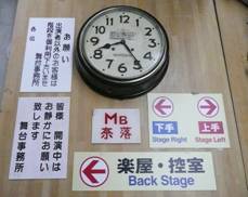 舞台裏の時計、各種表示