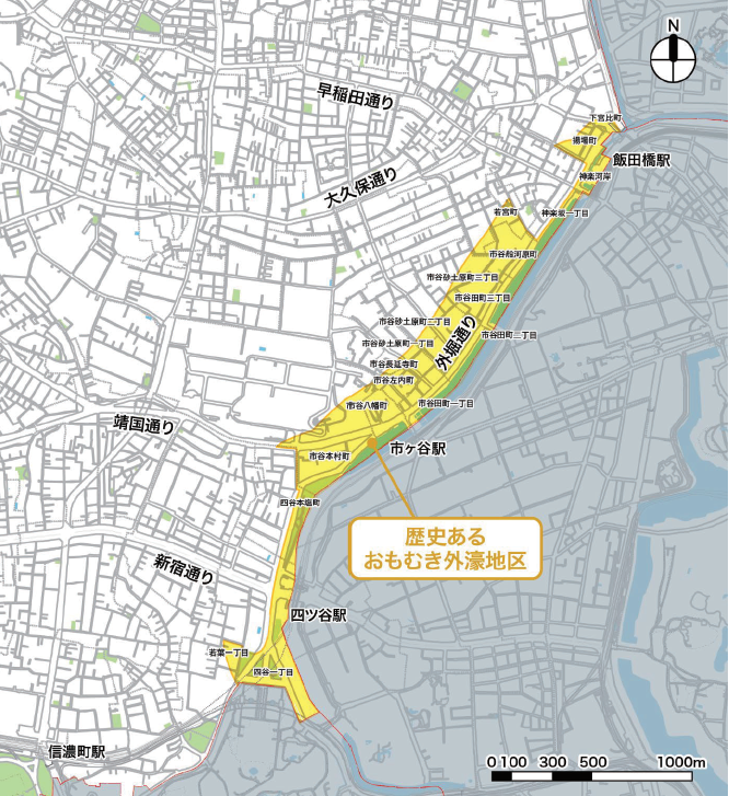 歴史あるおもむき外濠地区