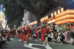 写真：色とりどりの衣装を着た踊り手