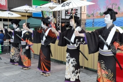 写真:地歌舞伎を演じた5名の役者