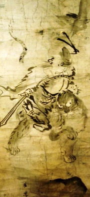 画像:狩野芳崖「虎上鐘馗」