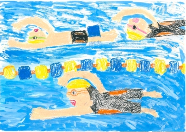 作品画像：小学生高学年の部　銅賞　「もっとがんばるぞ！！水泳！！！」 