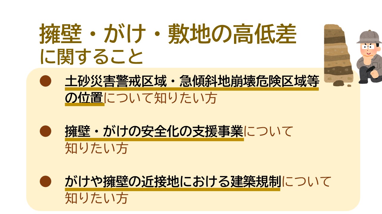 「敷地高低差に関すること」のバナーリンク