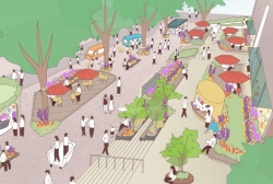 まちなかの賑わいなどが感じられる滞在空間のイメージ