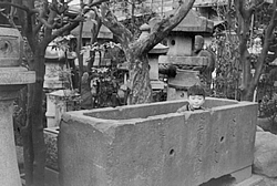 写真下:豊島区内石材店で(昭和44年ごろ)