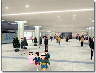 画像:新宿駅東西自由通路のイメージ図