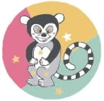 写真:あいさつ運動キャラクター・わをきつねざるのアイくん