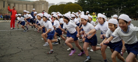 写真：3・4年生が元気いっぱいスタート