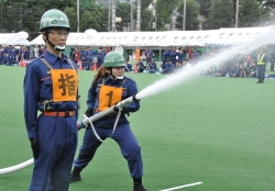 写真：消防団の消防操法大会