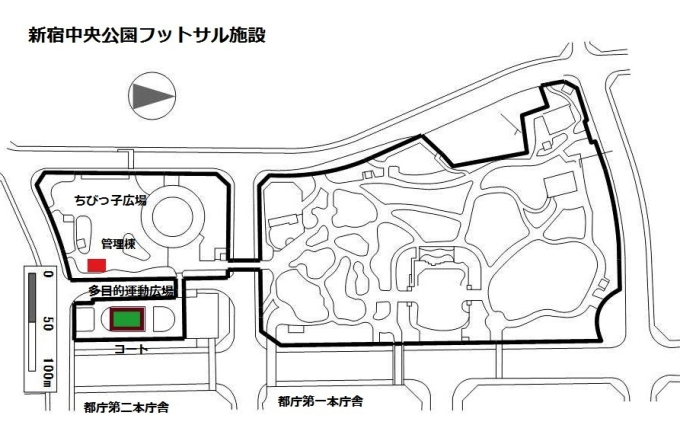 図版：新宿中央公園案内図