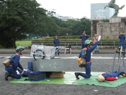 写真：四谷消防団消防操法大会の様子