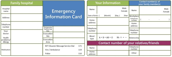 Emergency Information Card画像