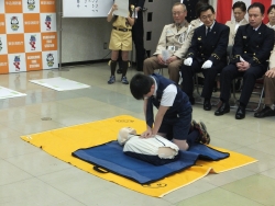 写真:救護訓練発表