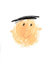 写真:吉住区長の似顔絵