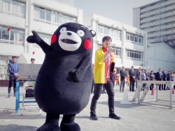 写真:くまもん登場