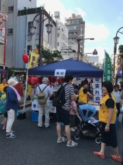 写真：災害対応訓練受付テント