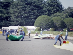 写真：消防団員による訓練