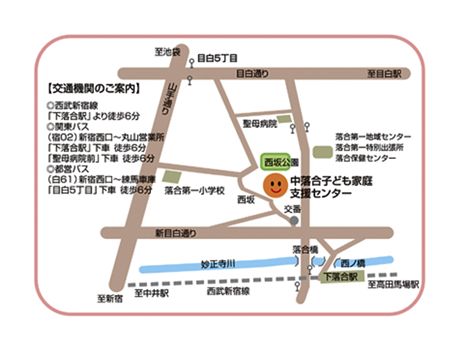 中落合子ども家庭支援センター地図