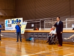 写真:開会式でごあいさつする区長