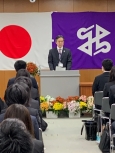 写真:ごあいさつする区長