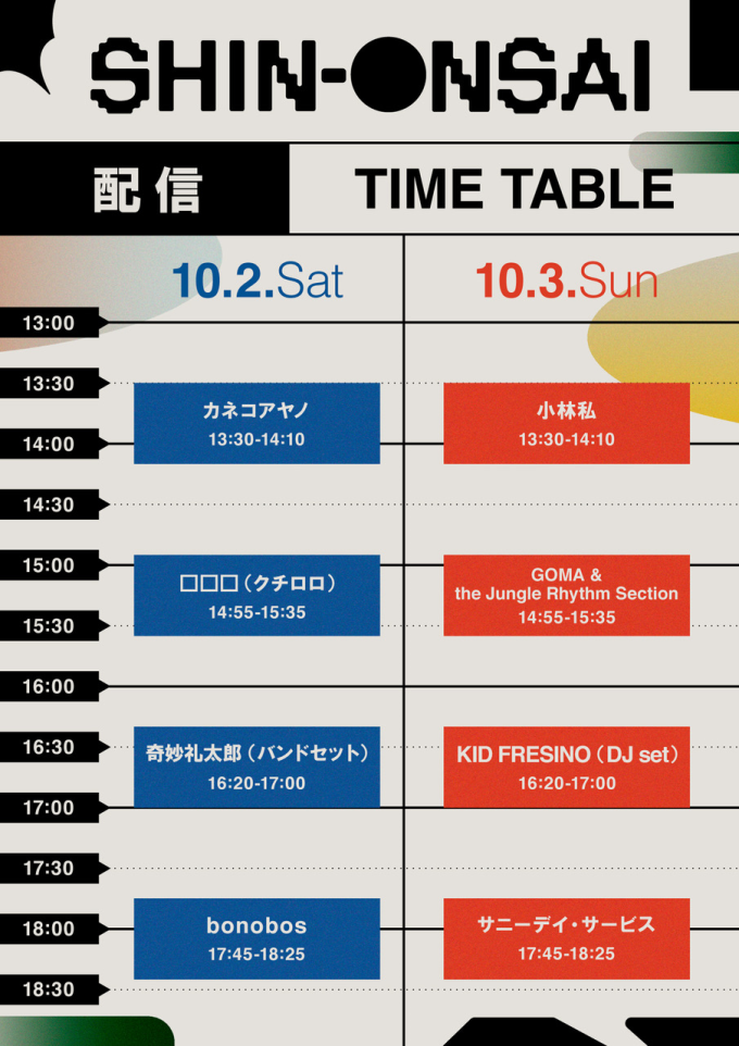 SHIN-ONSAI2021配信タイムテーブル