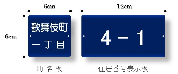 町名板と住居番号表示板のイメージ画像