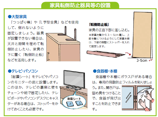 家具転倒防止器具の設置画像