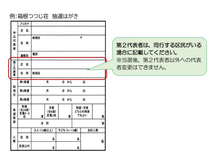 令和7年4月1日から、箱根つつじ荘とグリーンヒル八ヶ岳の抽選ハガキの様式が変わります。画像